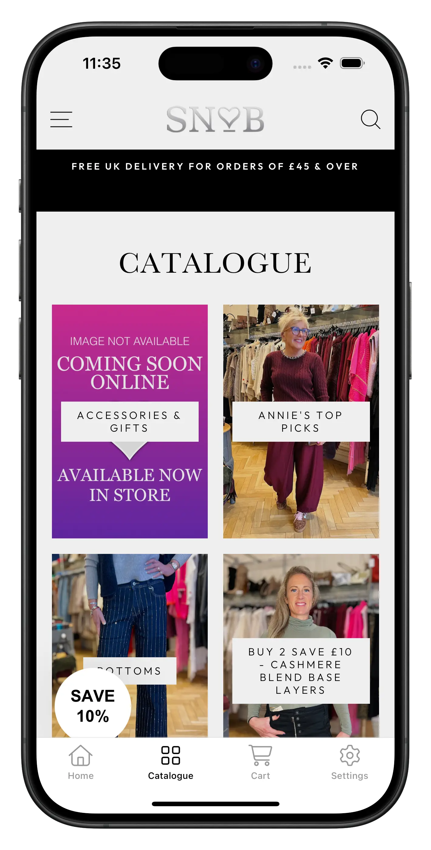 ilovesnob.co.uk app screenshot